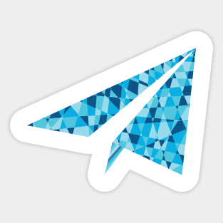 Geometric Minimal LowPoly Art Airplane Sticker